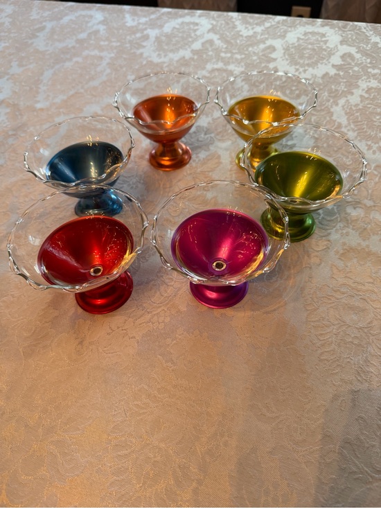 Heller Hostrss Ware Other - Colored Glass Dessert Bowls - Set of 6